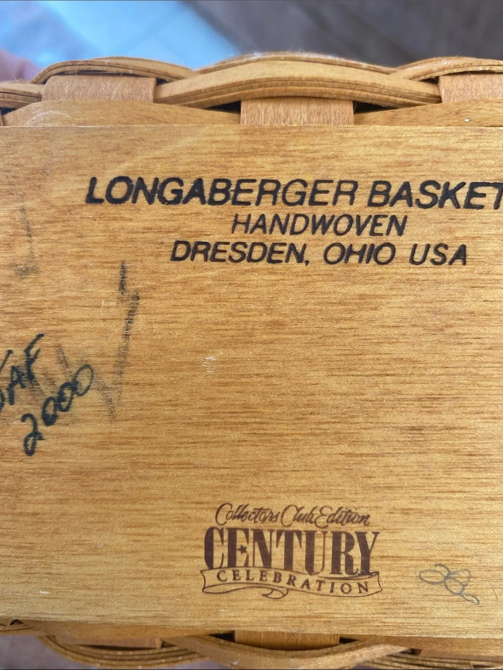 Longaberger 2000 Collector’s Club Century Celebration Basket 🧺